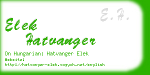 elek hatvanger business card